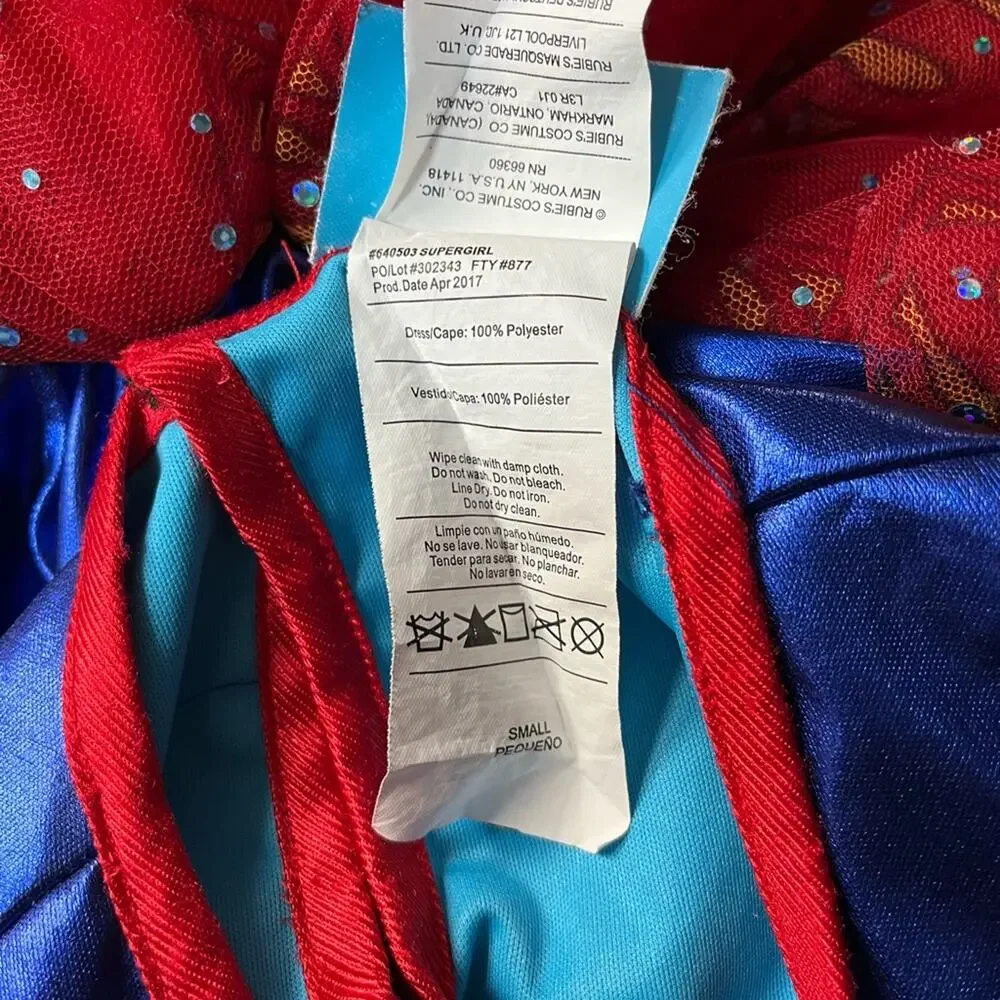 Rubie’s Supergirl Dress Costume Red Blue Size Small